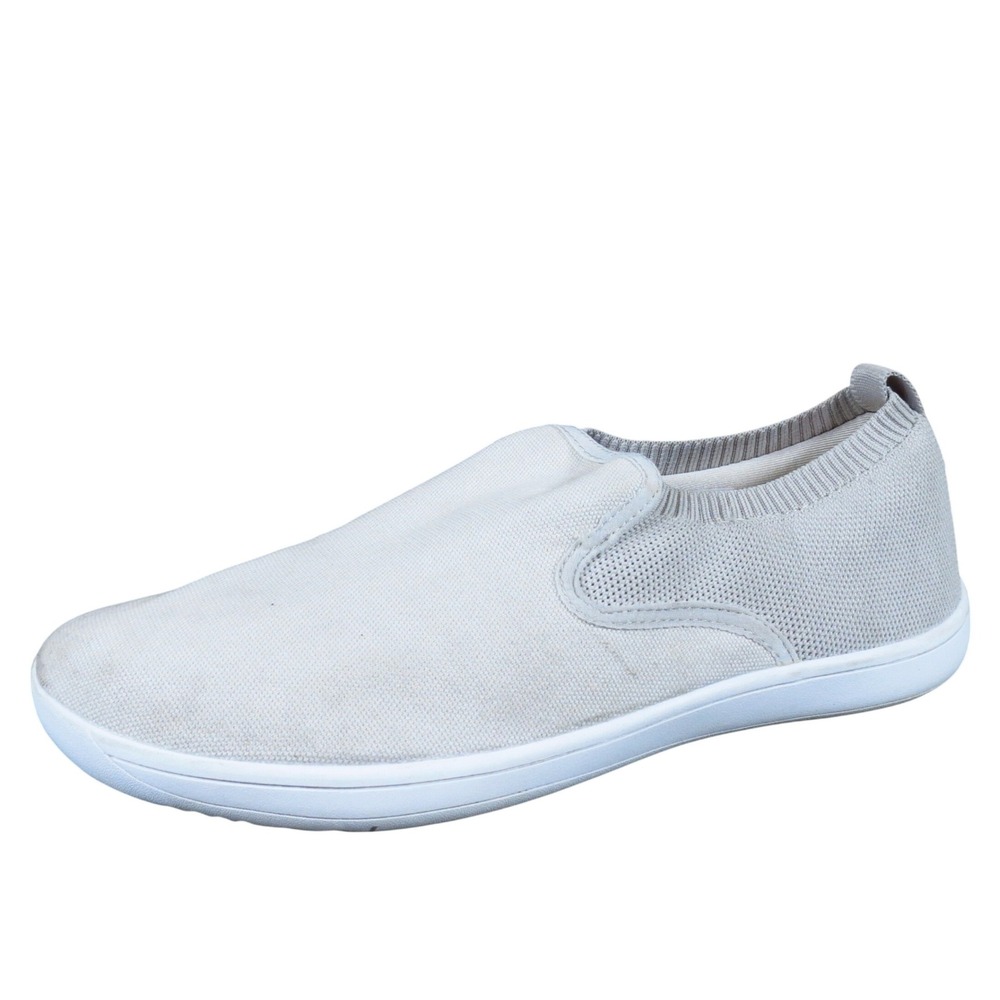 Whitin Men's Slip-On Casual Shoes Size‎ 43 Light Gray Canvas Minimalist Walking